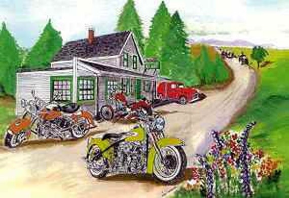 The Olde Biker Bar Art Print