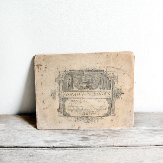 SALE antique late 1800s signed pencil sketchbook no.2