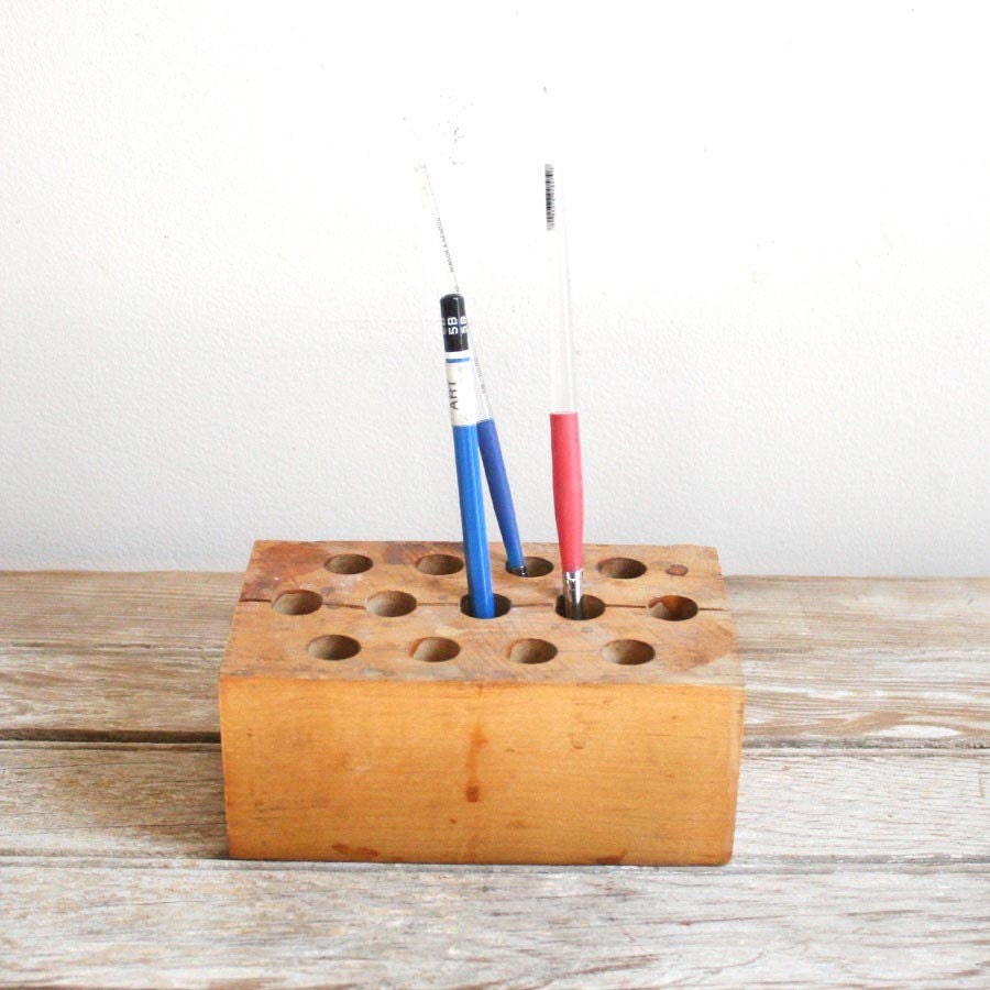 vintage wooden test tube holders