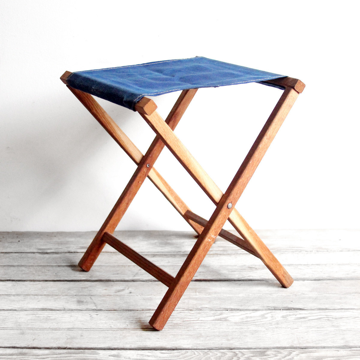 Vintage Blue Canvas Folding Stool   Il Fullxfull.282160268 