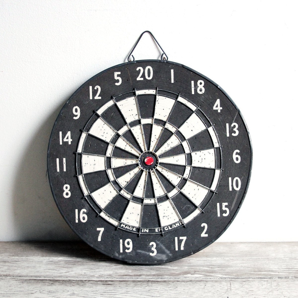 vintage black and white dart board
