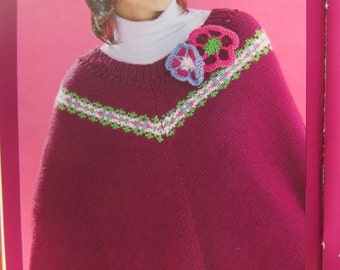 1970's Knit Poncho Pattern, Vintage Knit Pattern PDF Pattern GS3
