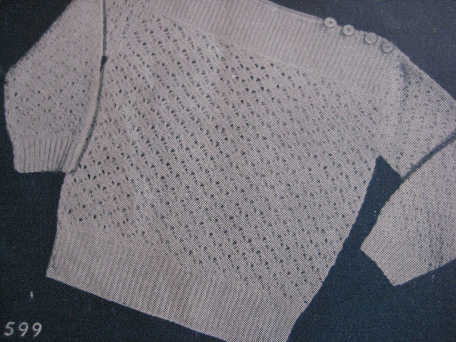 1940s Vintage Crochet Pattern for Baby Pullover Sweater