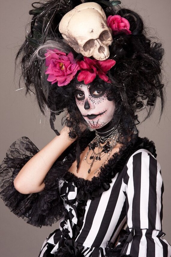 Black Witch Doctor Day of the Dead Skull Wig