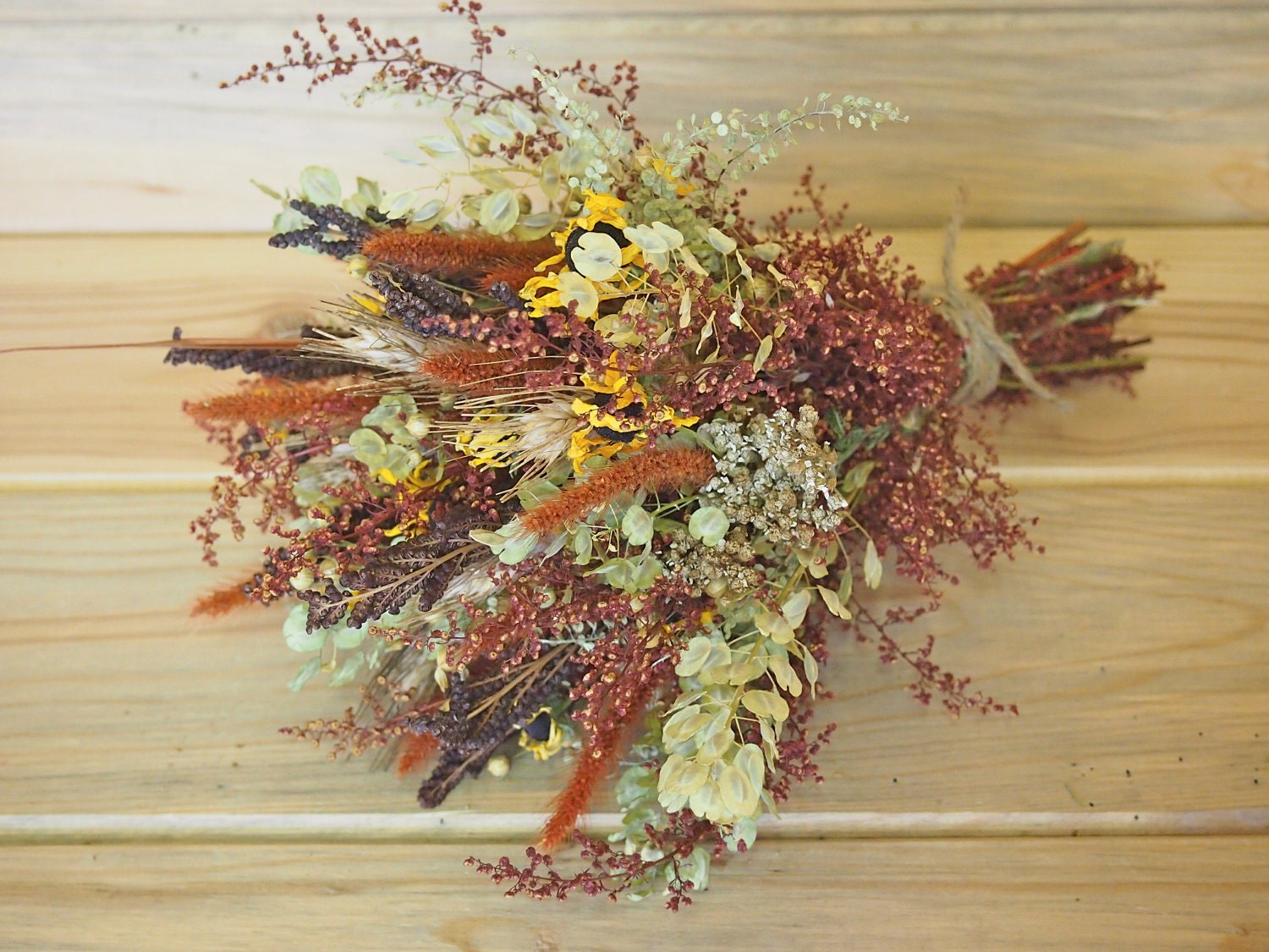 BROWN and RUST Colored Dried Flower Bouquet For by theflowerpatch