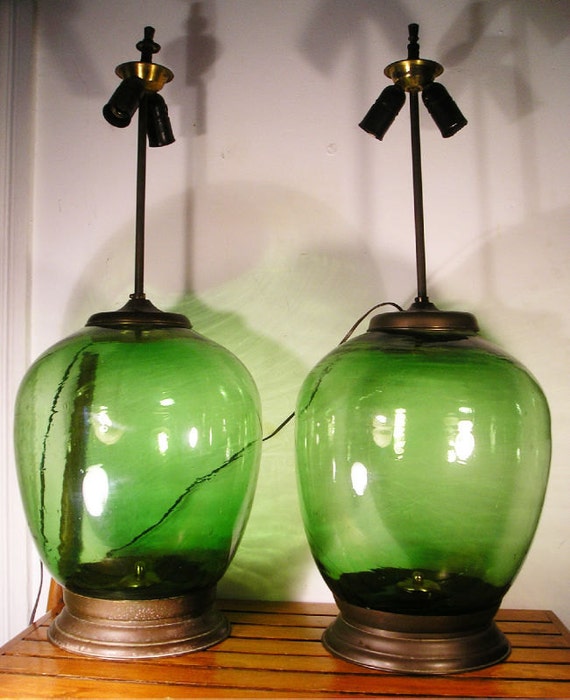 Items similar to Vintage Huge Great Blenko Glass Lamps Z25 on Etsy