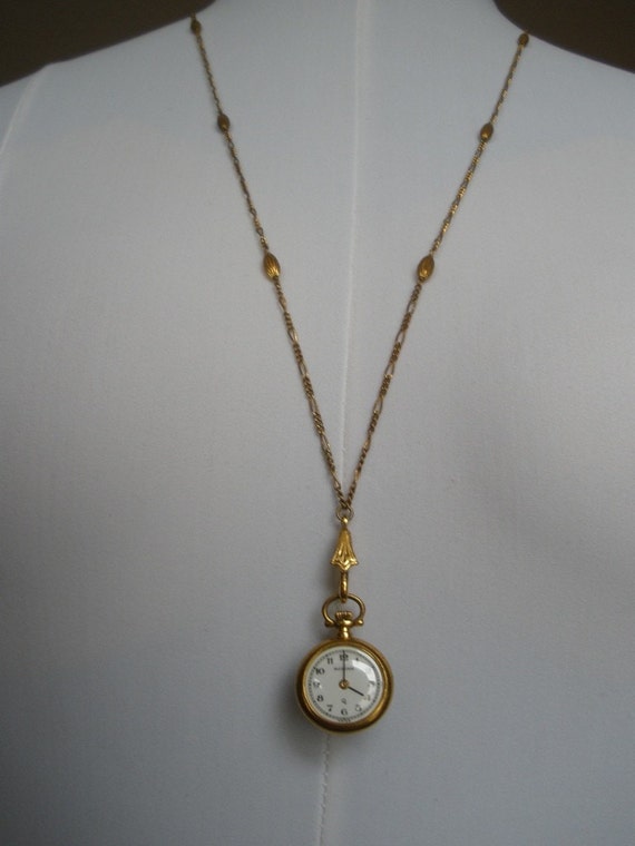 Swiss Bucherer Vintage Watch Necklace by Tribe11 on Etsy