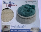 Baby Hat Kit, Ugg Inspired, Faux Shearling and Suede Baby Hatband, Boye Starting Points, knit, crochet your own, great for photo prop, gift
