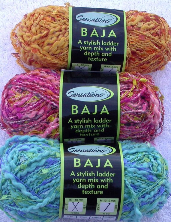 Novelty Yarn JoAnn Sensations Baja ribbon with thick and