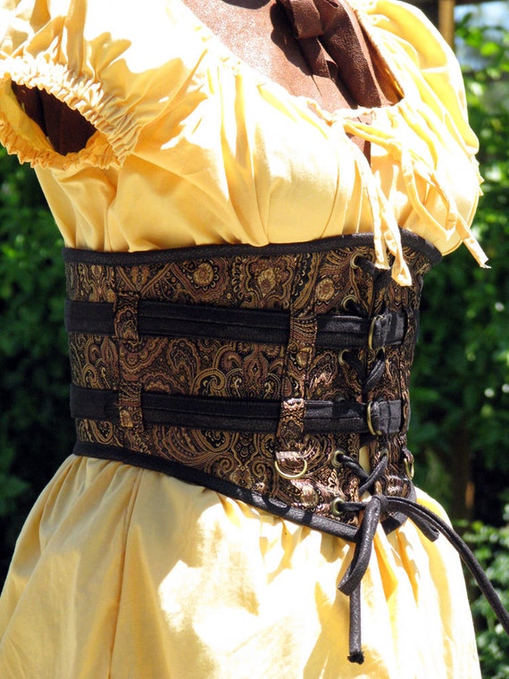 Medieval Renaissance Steampunk Paisley Waist Cincher