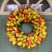 Spring Wreath-Yellow and Orange Tulips