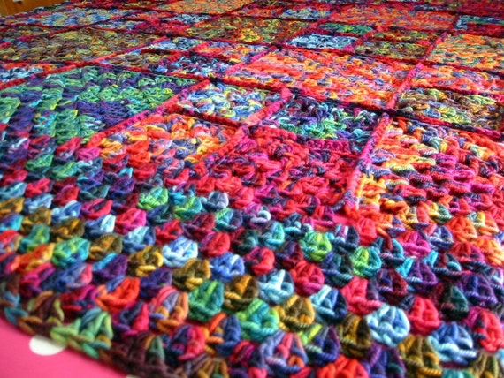 FLASH SALE 25% Off Heavenly Mirasol Crochet Granny Square BLANKET Afghan