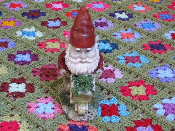 APPLE GREEN Granny Square Bright Blanket Crochet Afghan
