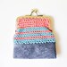 Reserved- Crochet and Leather: Coin Purse in coral & sky