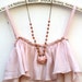 A Vintage Shabby Chic Nude Color Rose Necklace