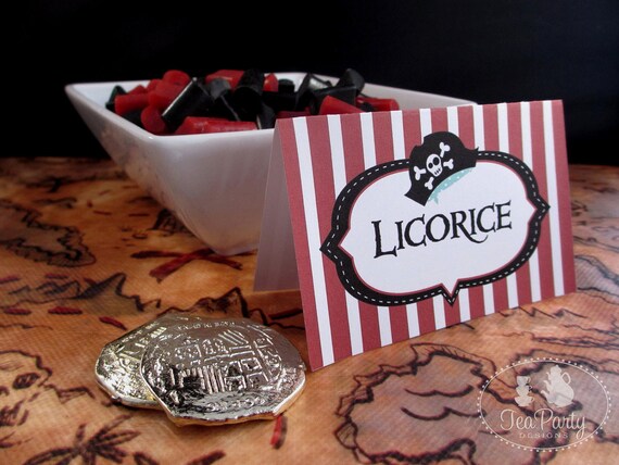 Pirate Boy Party Custom Tent Place Cards - Ahoy Matey Collection from Tea Party Designs Il_570xn