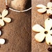 Flower Power Boho Necklace. Wooden Flower Pendants. Topaz Swarovski Crystal. Summer Jewelry. Light Beige Brown Natural Organic Inspired tagt