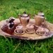Woodland Faery Tea Set - VINTAGE - Dark Brown & Tan - Miniature Tea Set - perfect addition to your faery (fairy) house.