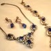 Blue Baguettes Necklace Earrings Bracelet Blue Emeralds