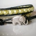 Double Faux Pearl Leather Wrap with Elephant Button under 25