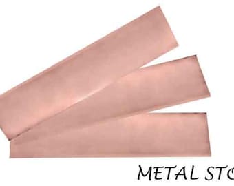 Set of Three Copper Bracelet Cuff Blanks - 6" x 1.25" - 24 gauge