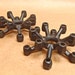 Pair Vintage 60s Cast Iron Candle Holders