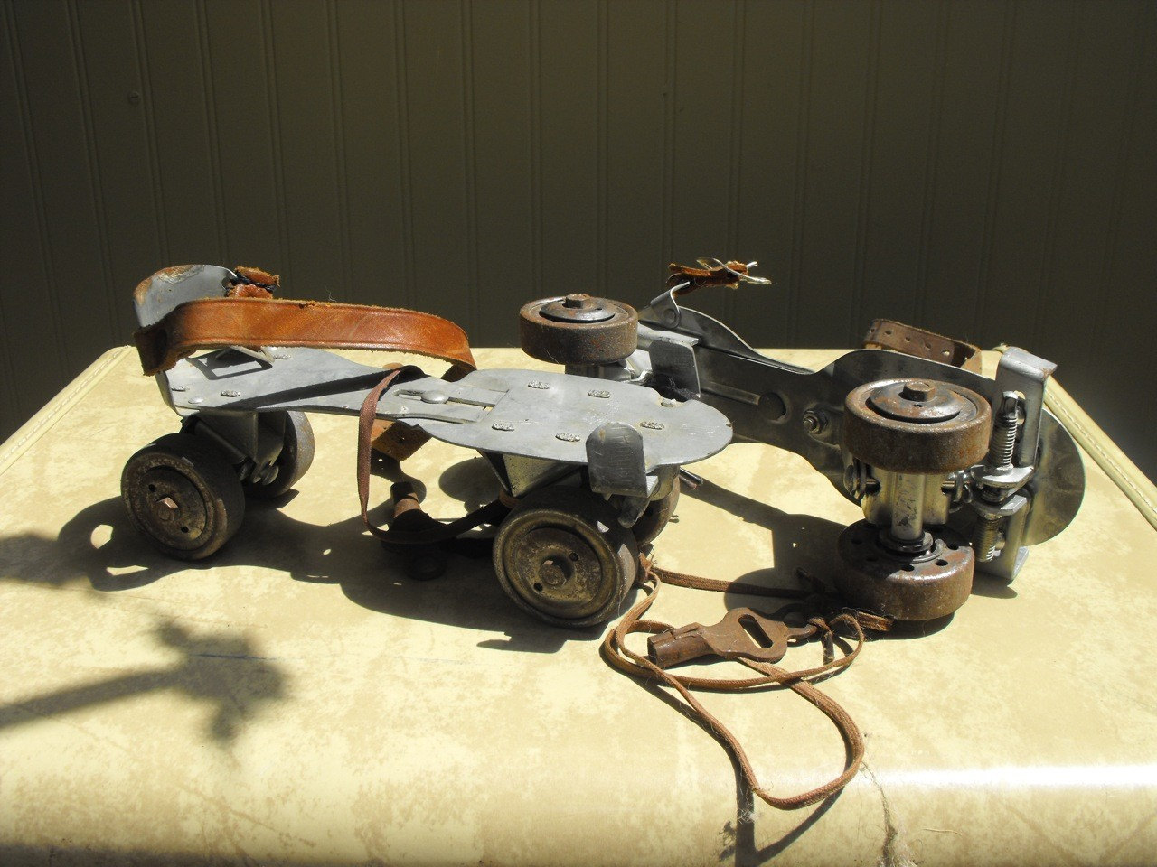 Vintage Metal Street Roller Skates and Skate Key