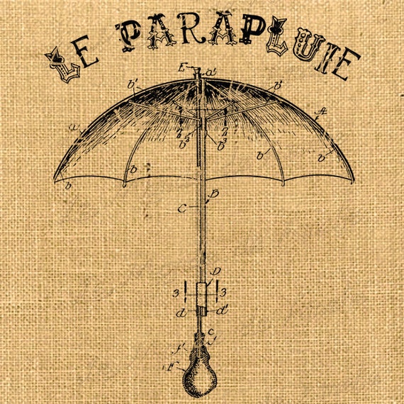 Le Parapluie umbrella steampunk rain dictionary printable
