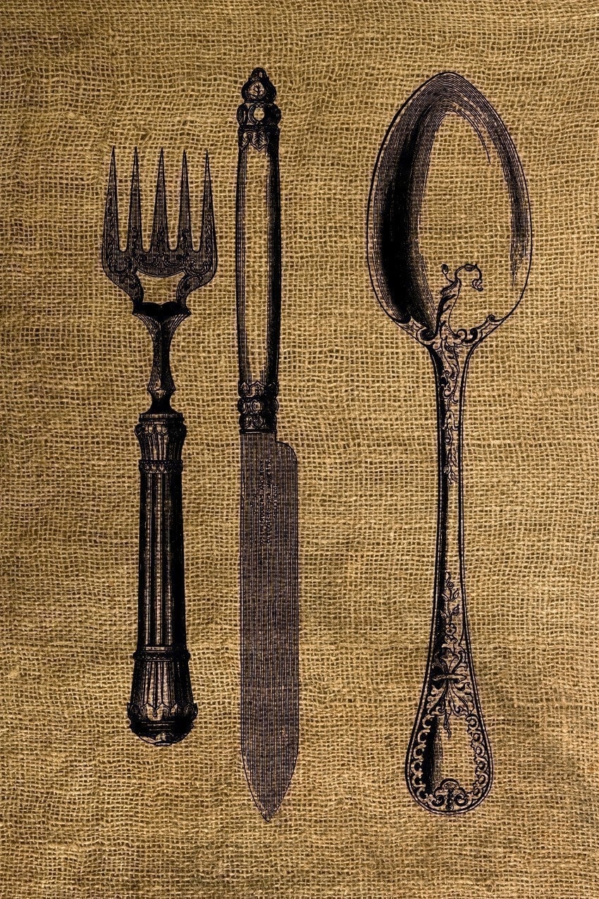 Vintage Knife Spoon and Fork Download and Print Image
