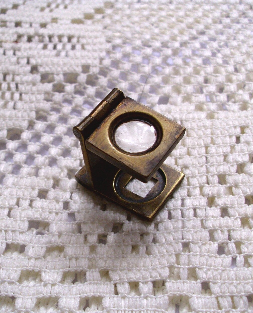 Vintage Brass Folding Magnifier for Stamps by SeptembersChild