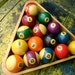 vintage pool balls, triangle set