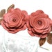 Pink flower headband fascinator leather roses brown leaves woodland wedding bridal hairpiece prom wearable art