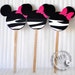 Custom Zebra Print and Hot Pink Minnie Mouse Cupcake Toppers, Handmade by Lisa