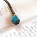 50% OFF SALE - Wonderland's Nesting Owl Charm Necklace - Turquoise Teal Aqua Blue Bird Nest - Cute - Adorable - Whimsical - Whimsy - Hipster