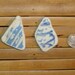 Pair Blue Sea Pottery Shards - Beach Pottery Pendant Supplies (344)