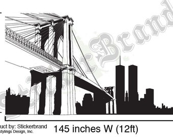 Items similar to Brooklyn Bridge, New York City Art print of original pencil sketch - Black and ...