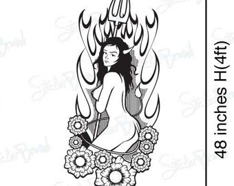 Vinyl Wall Decal Sticker Devil Girl Model 402