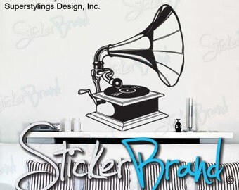 Vinyl Wall Decal Sticker Antique Record Phonograph 408