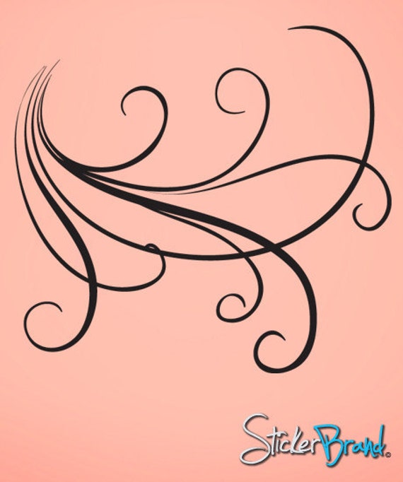 Vinyl Wall Decal Sticker Large Swirl Lines 710A