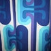 Awesome MOD 1960s VINTAGE BLUE Large Curtain Panel
