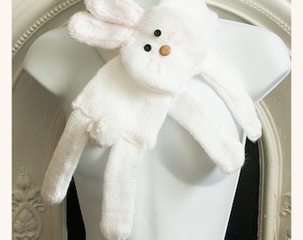 white bunny scarf cowl