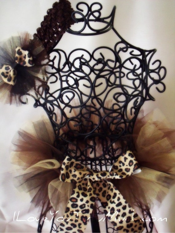 Items similar to Leopard Newborn Infant Tutu with Headband by I Love