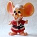 Vintage Christmas Mouse Santa Roy Des Bank 1970