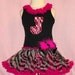 Initial Me Zebra or Birthday Cupcake Hot Pink Personalized Pettidress