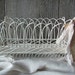 French Country Cream Wire Basket With Eiffel Tower Tag