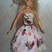 Handmade Barbie Clothes - pink print dress with hat