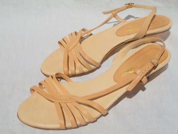 nude leather strappy sandals