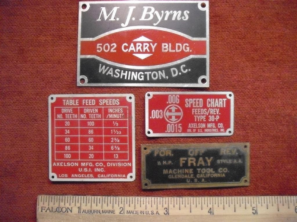 Vintage Metal Machine Tags Group Of 4 by EKSupplies on Etsy