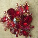 Large Vintage RUBY Raspberry RED RHINESTONE Brooch