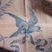 ALL 5 PIECES Antique French Fabric Blue Bird Toile 19th century